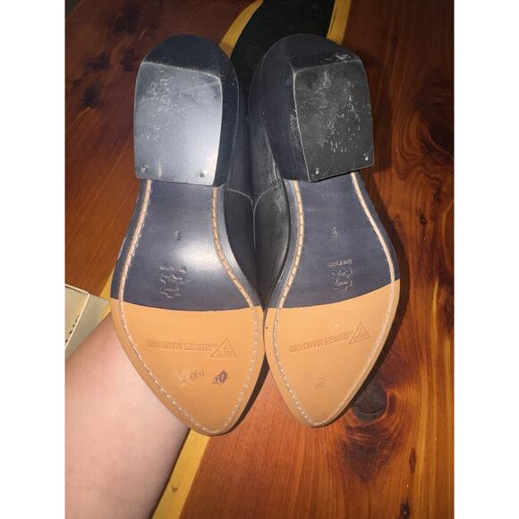 GUESS By GEORGES MARCIANO Womens Black Leather Oxford Block Heel Shoes Size 9 - Picture 5 of 6